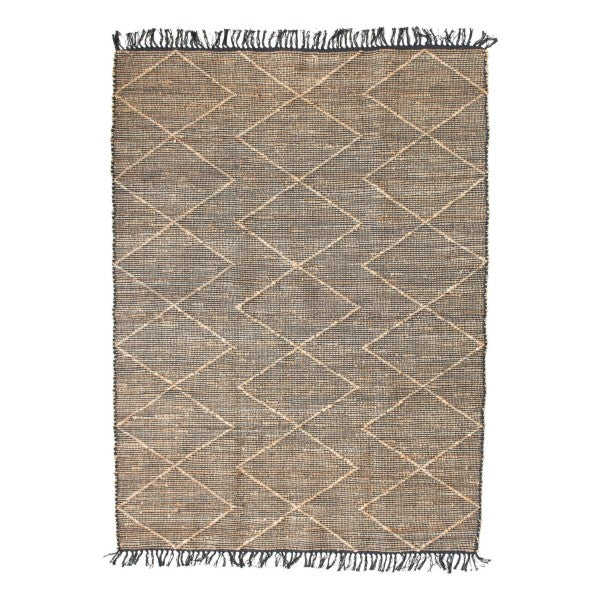 Diamond Pattern Rattan Rug Rug with Diamond Pattern and Fringe - Small Town Home & Decor
