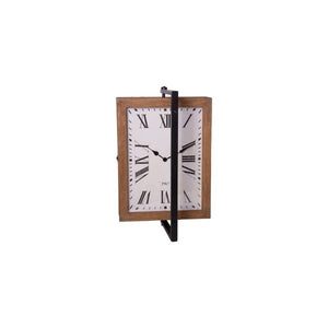 Wood Double Sided Clock With Bracket