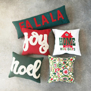 Cotton Corduroy and Appliqued Lumbar Pillow