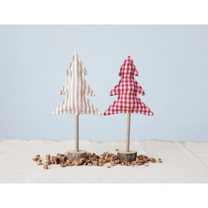 Cotton Tree with Wood Slice Base, 2 Styles