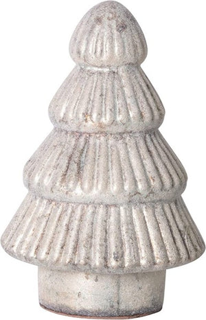 Embossed Mercury Glass Tree - Antique White Finish