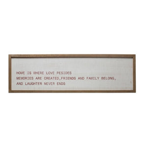 Framed Wall Décor "Home is Where Love Resides"