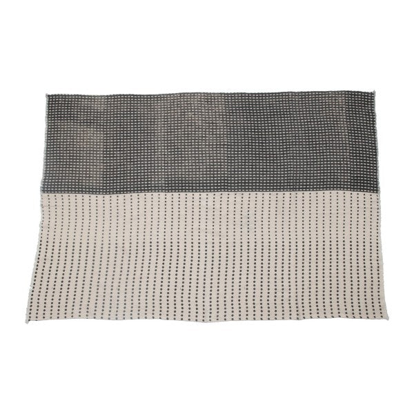 Cotton Blend Slub Throw with Frayed Edges