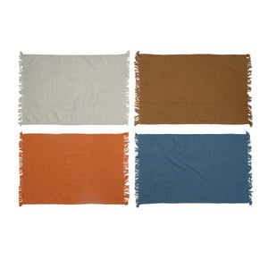 Cotton Slub Tea Towel with Fringe, 4 ColorsCp