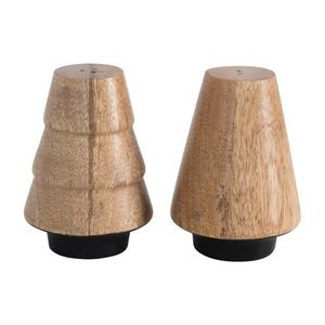 Hand-Carved Mango Wood Salt and Pepper Shakers