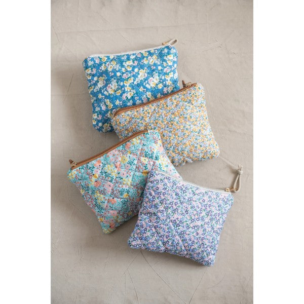 Quilted Cotton Floral Chintz Zip Pouch