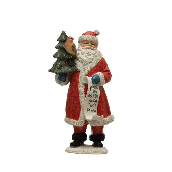 Resin Santa with Tree and List