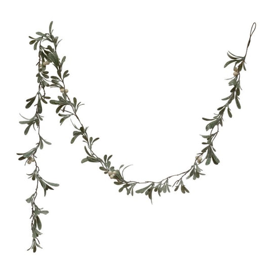 Faux Mistletoe Garland with Berries