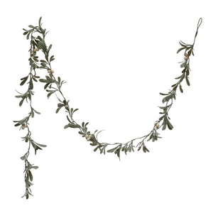 Faux Mistletoe Garland with Berries