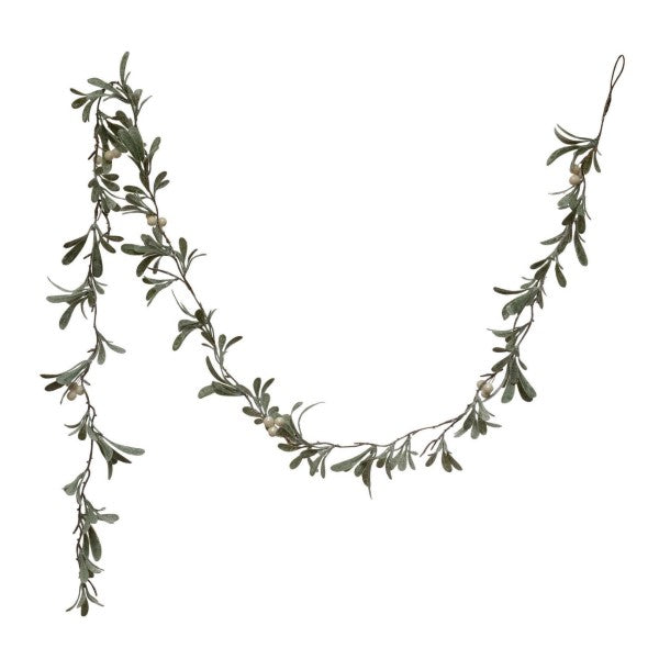 Faux Mistletoe Garland with Berries