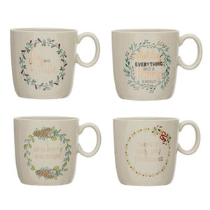 Stoneware Mug with Holiday Saying