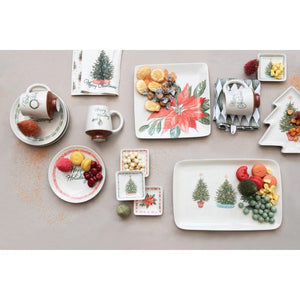 Plate with Holiday Greeting, Multi Color, 4 Styles