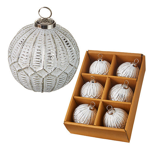 WHITEWASH BALL ORNAMENTS