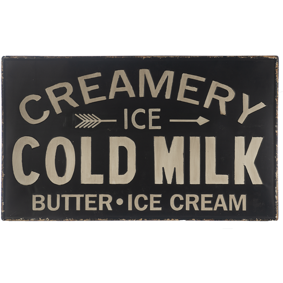 Creamery Ice Cold Milk Metal Sign