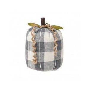 Gray Checkered Fabric Pumpkin
