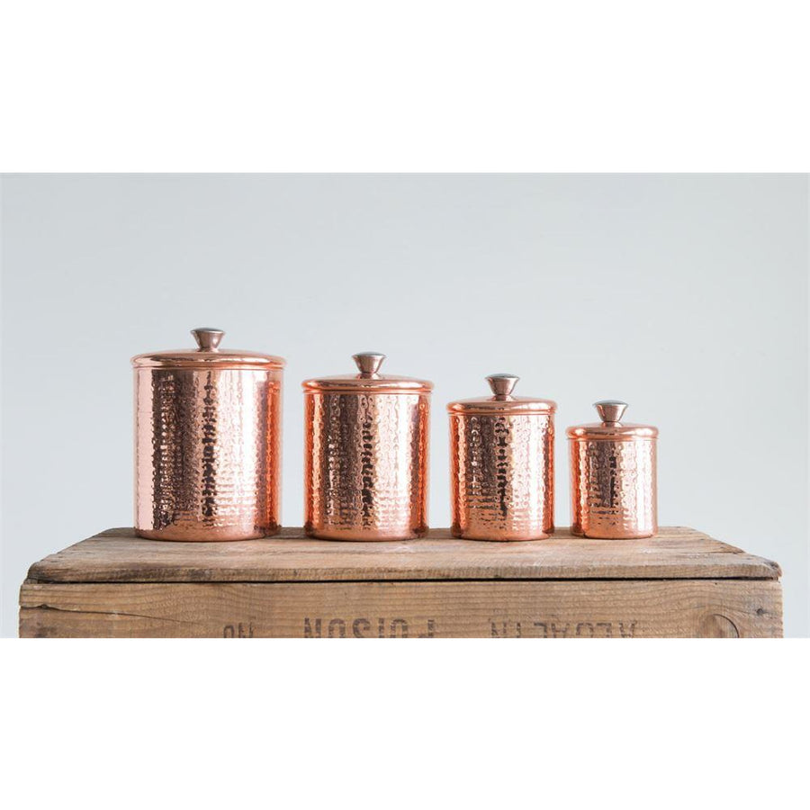 Hammered Stainless Steel Canisters