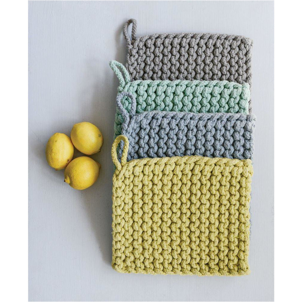 Cotton Crocheted Pot Holder, Ecru – Domaci