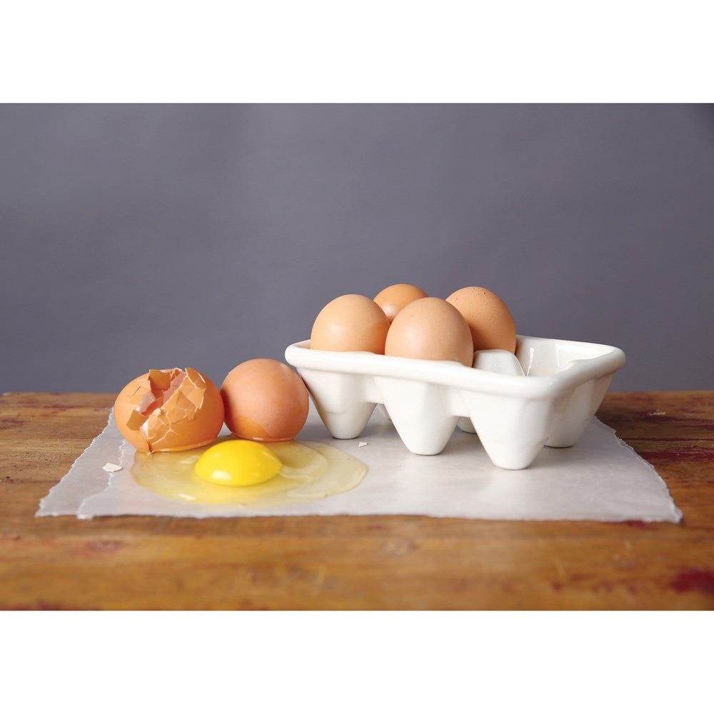 DEAYOU 3-Pack 18 Cups Ceramic Egg Holder, Half Dozen Porcelain Egg Tray