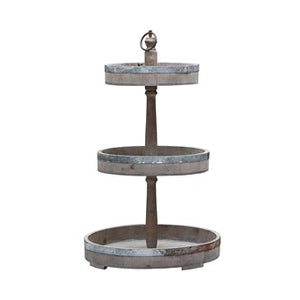 Wood & Metal Three-Tier Tray