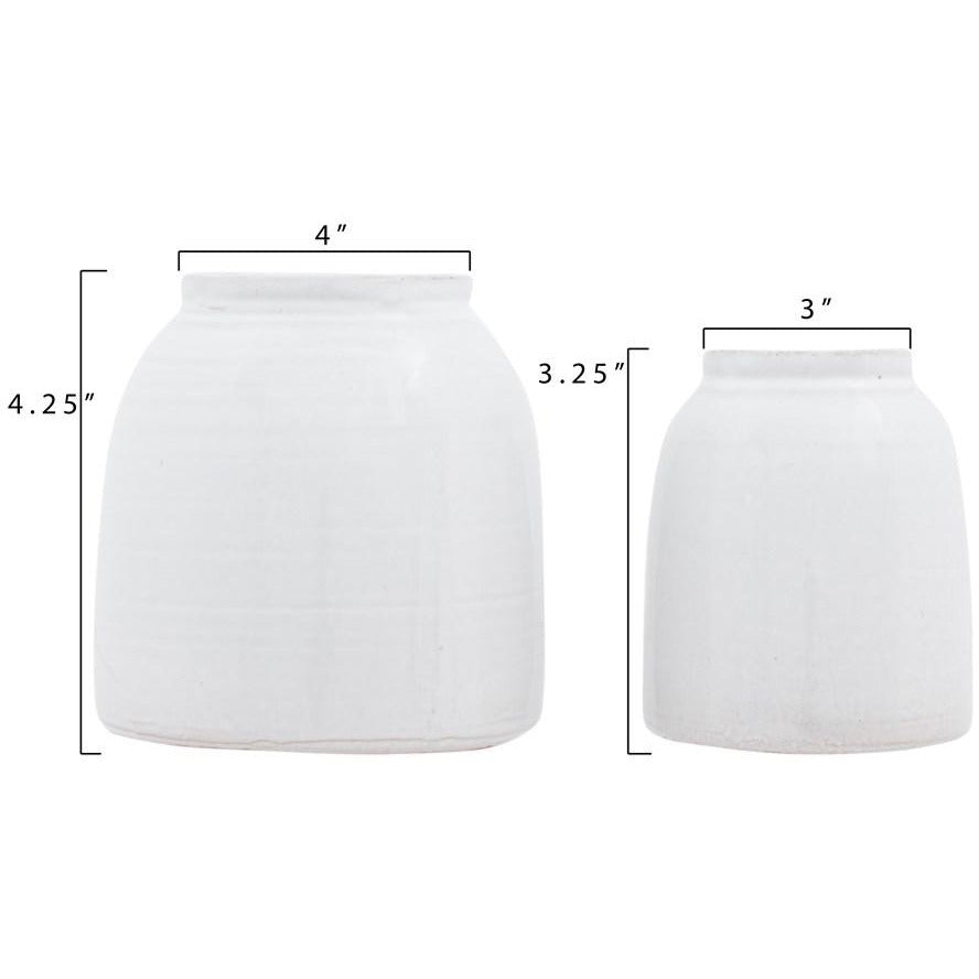 White Terra-cotta Vases