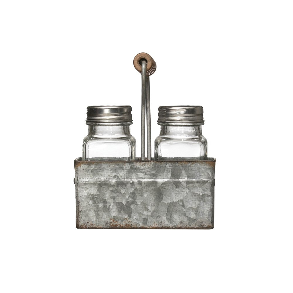 Salt & Pepper - Galvanized Caddy