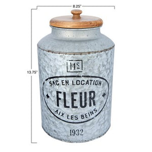 "Fleur" Galvanized Container