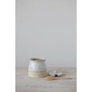 Stoneware Sugar Pot - Reactive Glaze