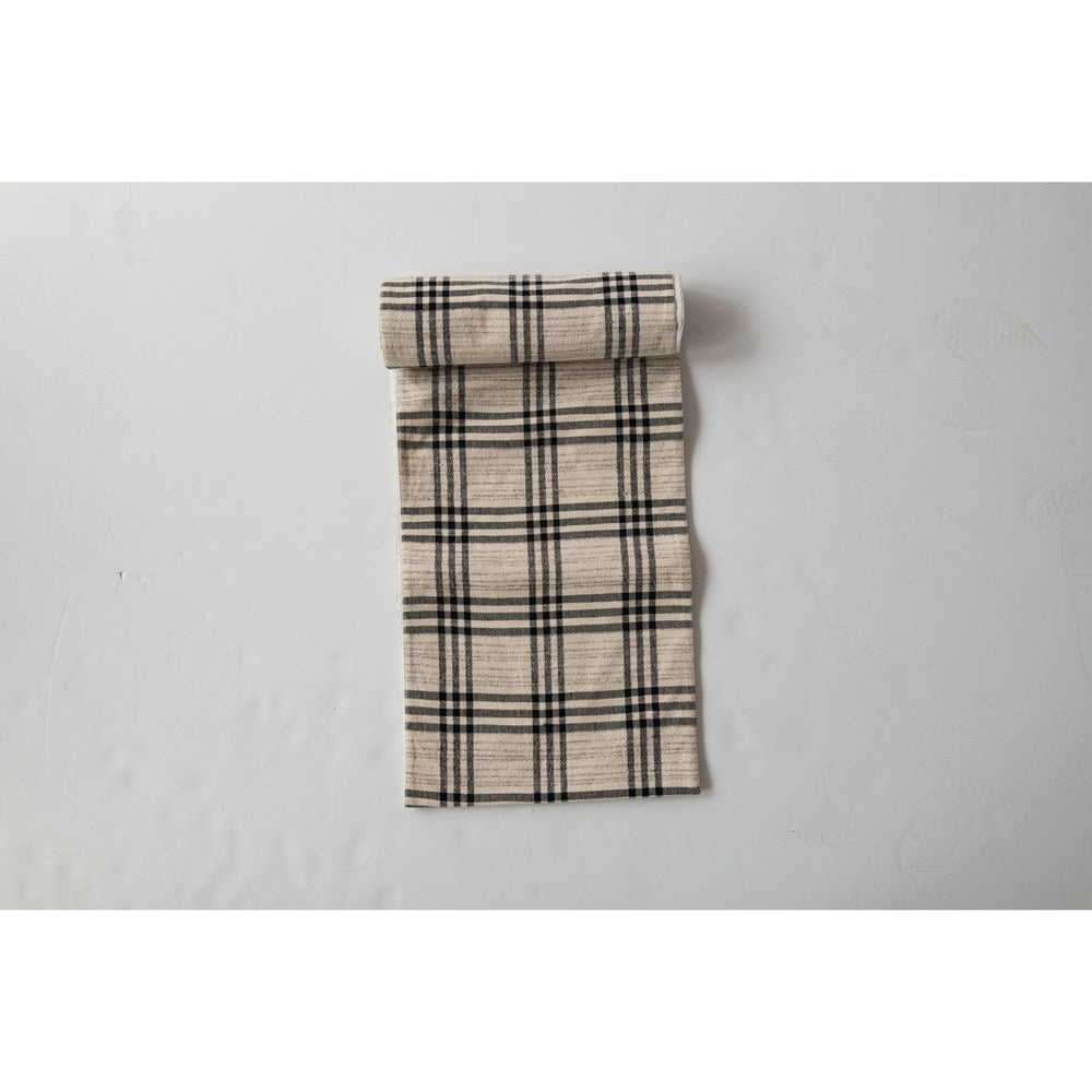 Black Plaid Table Runner