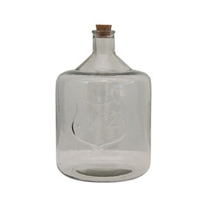 Recycled Glass Bottle with Cork & Embossed "No"