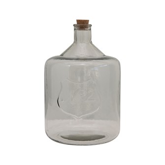 Recycled Glass Bottle with Cork & Embossed "No"