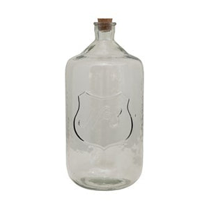 Recycled Glass Bottle with Cork & Embossed "No"