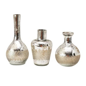 Etched Mercury Glass Vases