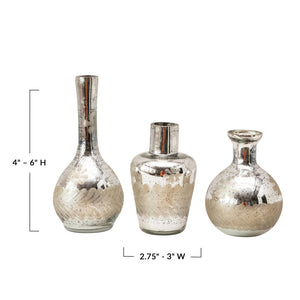 Etched Mercury Glass Vases
