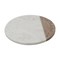 Round Marble and Hand-Carved Wood Serving Board