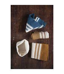 Cotton Knit Striped Dish Cloths, Set of 3 in Bag
