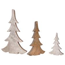 Wood Trees with Glitter