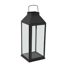 Metal Lantern with Glass Inserts and Handle