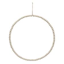 Metal and Wood Bead Circle Wreath