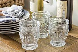 Embossed Drinking Glass, Clear