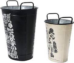 Black and White Metal Bucket