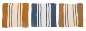 Cotton Knit Striped Dish Cloths, Set of 3 in Bag