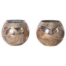 Round Etched Mercury candle holder