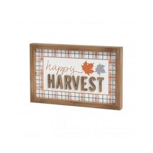 Harvest Plaid 3D Sign