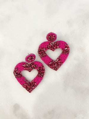 Pink Hearts - Earrings