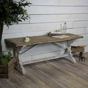 Distressed Wood Bench