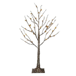Iced Brown Lighted Tree