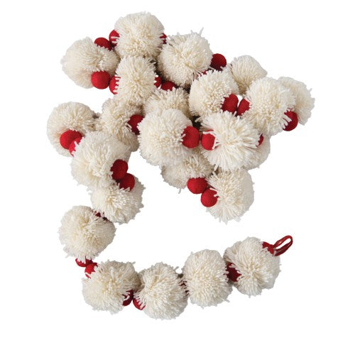 Wool Felt Ball and Pom Pom Garland