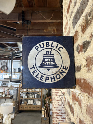 Public Telephone Metal Sign