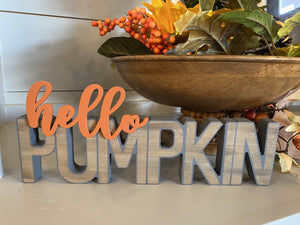Hello Pumpkin Cutout Sign