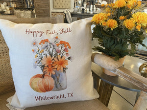 Happy Fall Y'all Square Pillow